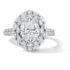 Thumbnail Image 1 of 3 CT. T.W. Oval Certified Lab-Grown Diamond Double-Frame Engagement Ring in 14K White Gold (F/VS2)