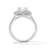 Thumbnail Image 3 of 3 CT. T.W. Oval Certified Lab-Grown Diamond Double-Frame Engagement Ring in 14K White Gold (F/VS2)