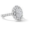 Thumbnail Image 4 of 3 CT. T.W. Oval Certified Lab-Grown Diamond Double-Frame Engagement Ring in 14K White Gold (F/VS2)