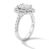 Thumbnail Image 5 of 3 CT. T.W. Oval Certified Lab-Grown Diamond Double-Frame Engagement Ring in 14K White Gold (F/VS2)