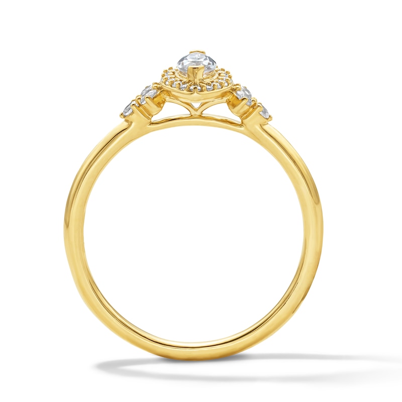 Main Image 3 of 1/3 CT. T.W. Marquise-Cut Certified Lab-Grown Diamond Frame Promise Ring in 10K Gold (F/SI2)