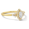 Thumbnail Image 4 of 1/3 CT. T.W. Marquise-Cut Certified Lab-Grown Diamond Frame Promise Ring in 10K Gold (F/SI2)