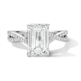 3-1/4 CT. T.W. Certified Lab-Grown Diamond Emerald-Cut Engagement Ring in 14K White Gold (F/VS2)