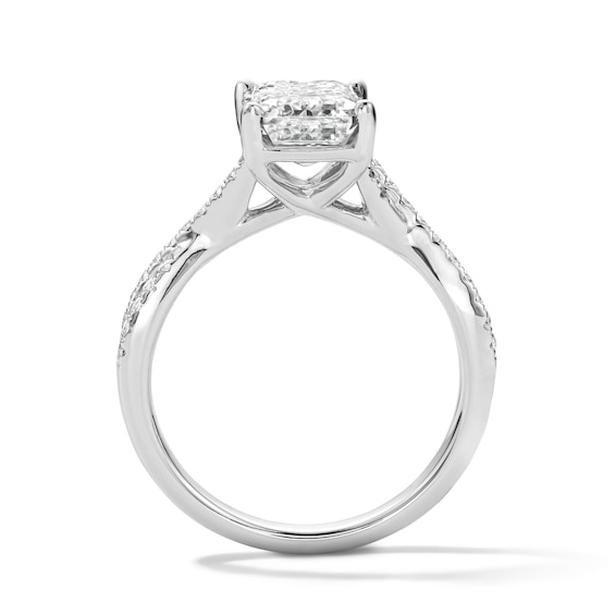 3-1/4 CT. T.w. Certified Lab-Grown Diamond Emerald-Cut Engagement Ring in 14K White Gold (F/Vs2)