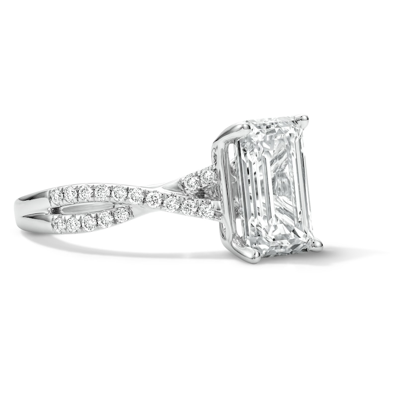 Main Image 4 of 3-1/4 CT. T.W. Certified Lab-Grown Diamond Emerald-Cut Engagement Ring in 14K White Gold (F/VS2)