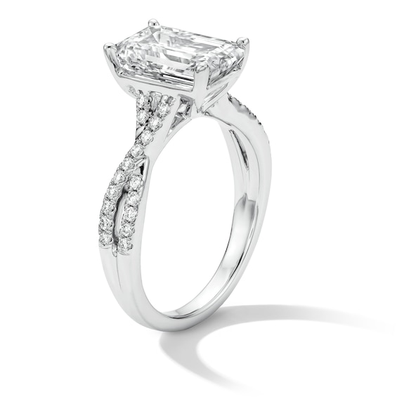 3-1/4 CT. T.w. Certified Lab-Grown Diamond Emerald-Cut Engagement Ring in 14K White Gold (F/Vs2)
