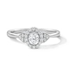 Thumbnail Image 1 of 1/3 CT. T.W. Certified Lab-Grown Diamond Halo Promise Ring in 10K White Gold (F/SI2)