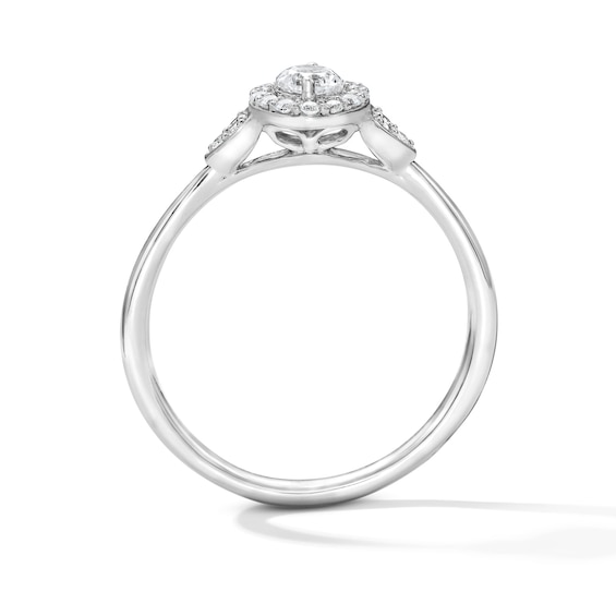 1/3 CT. T.w. Certified Lab-Grown Diamond Halo Promise Ring in 10K White Gold (F/Si2)
