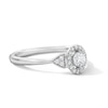 Thumbnail Image 4 of 1/3 CT. T.W. Certified Lab-Grown Diamond Halo Promise Ring in 10K White Gold (F/SI2)