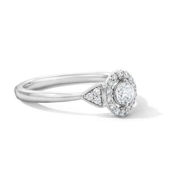 1/3 CT. T.w. Certified Lab-Grown Diamond Halo Promise Ring in 10K White Gold (F/Si2)