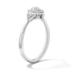 Thumbnail Image 5 of 1/3 CT. T.W. Certified Lab-Grown Diamond Halo Promise Ring in 10K White Gold (F/SI2)