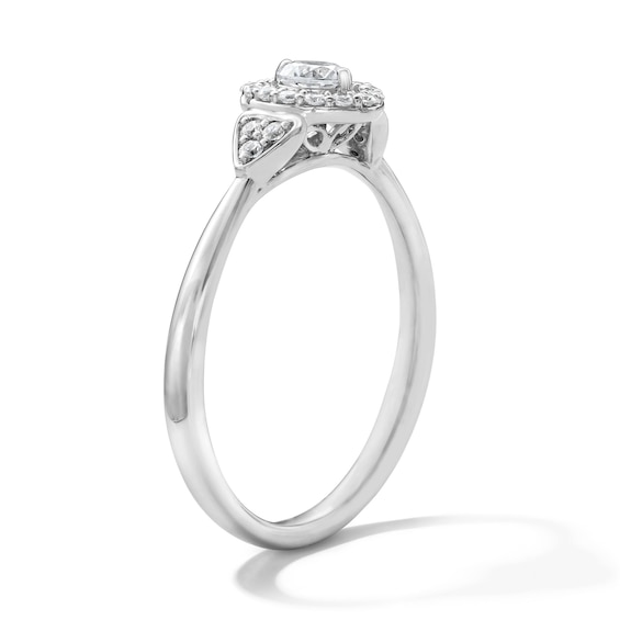 1/3 CT. T.w. Certified Lab-Grown Diamond Halo Promise Ring in 10K White Gold (F/Si2)