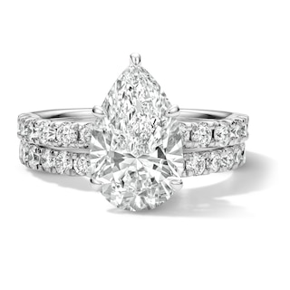4-1/3 CT. T.W. Certified Lab-Grown Diamond Pear-Shaped Bridal Set in 14K White Gold (F/VS2)