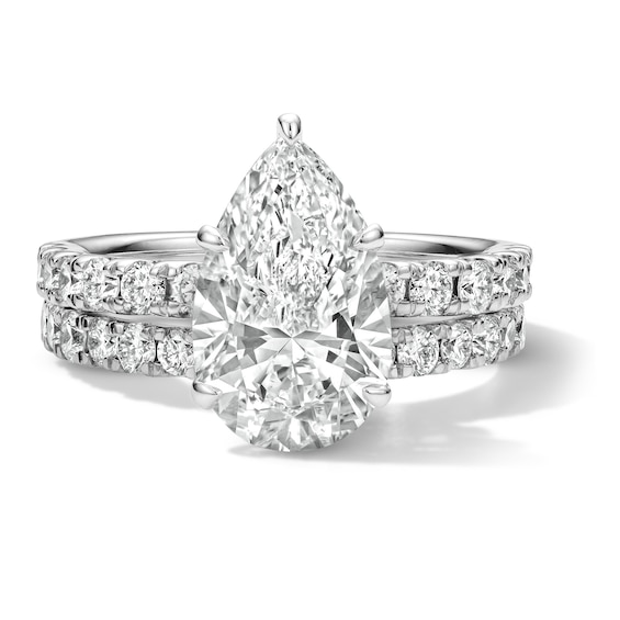 4-1/3 CT. T.w. Certified Lab-Grown Diamond Pear-Shaped Bridal Set in 14K White Gold (F/Vs2)