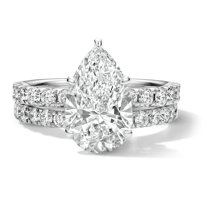 Main Image 1 of 4-1/3 CT. T.W. Certified Lab-Grown Diamond Pear-Shaped Bridal Set in 14K White Gold (F/VS2)