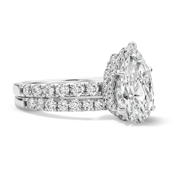 4-1/3 CT. T.w. Certified Lab-Grown Diamond Pear-Shaped Bridal Set in 14K White Gold (F/Vs2)