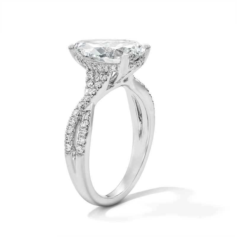 Main Image 4 of 3-1/3 CT. T.W. Certified Lab-Grown Diamond Pear-Shaped Engagement Ring in 14K White Gold (F/VS2)