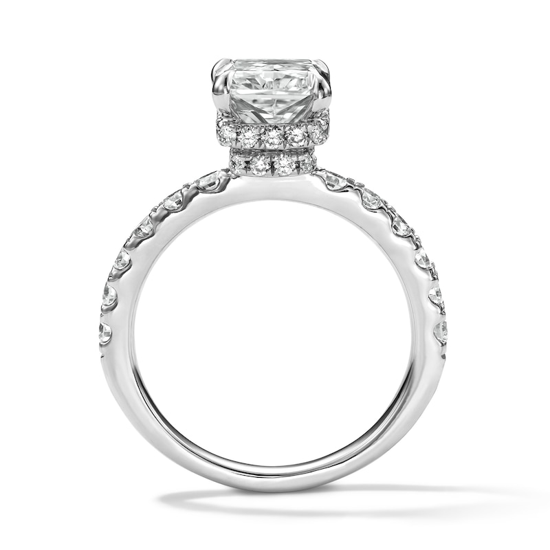 Main Image 3 of 4-1/3 CT. T.W. Certified Lab-Grown Diamond Radiant-Cut Bridal Set in 14K White Gold (F/VS2)