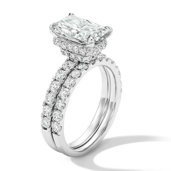 4-1/3 CT. T.w. Certified Lab-Grown Diamond Radiant-Cut Bridal Set in 14K White Gold (F/Vs2)