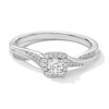 Thumbnail Image 1 of 1/4 CT. T.W. Certified Lab-Grown Diamond Halo Ring in 10K White Gold (F/SI2)