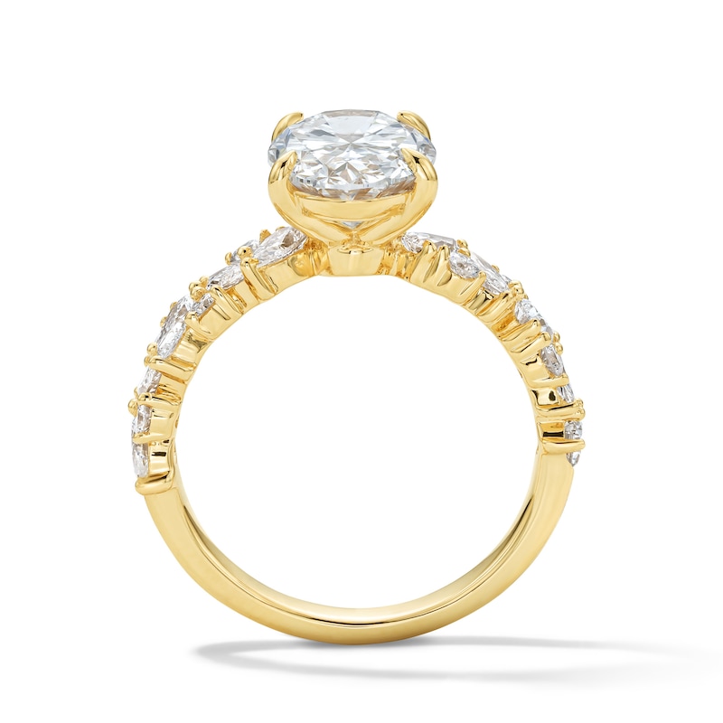 Main Image 3 of 4 CT. T.W. Oval Certified Lab-Grown Diamond Engagement Ring in 14K Gold (F/VS2)