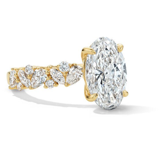 4 CT. T.w. Oval Certified Lab-Grown Diamond Engagement Ring in 14K Gold (F/Vs2)