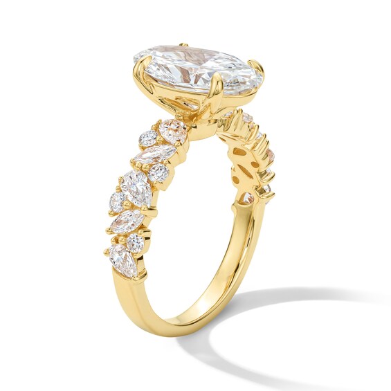 4 CT. T.w. Oval Certified Lab-Grown Diamond Engagement Ring in 14K Gold (F/Vs2)