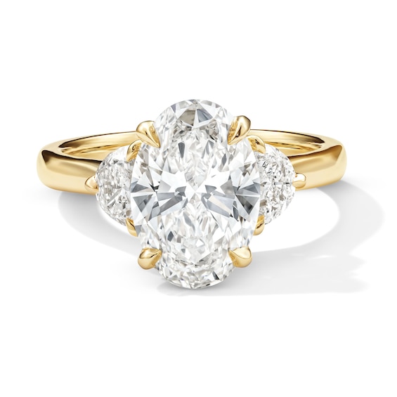 3-5/8 CT. T.w. Oval Certified Lab-Grown Diamond Three-Stone Engagement Ring in 14K Gold (F/Vs2)