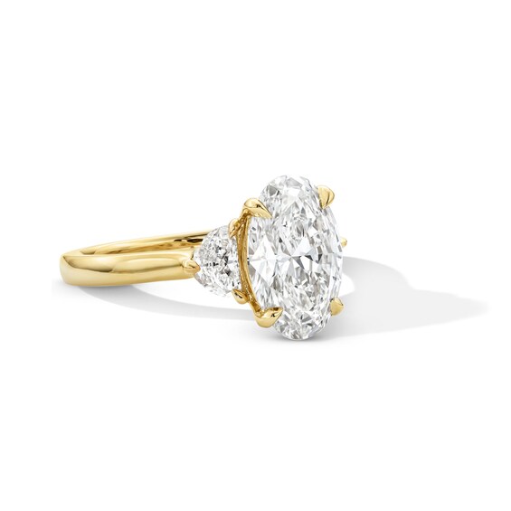 3-5/8 CT. T.w. Oval Certified Lab-Grown Diamond Three-Stone Engagement Ring in 14K Gold (F/Vs2)