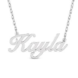 Script Name Necklace in 14K White Gold (1 Name)