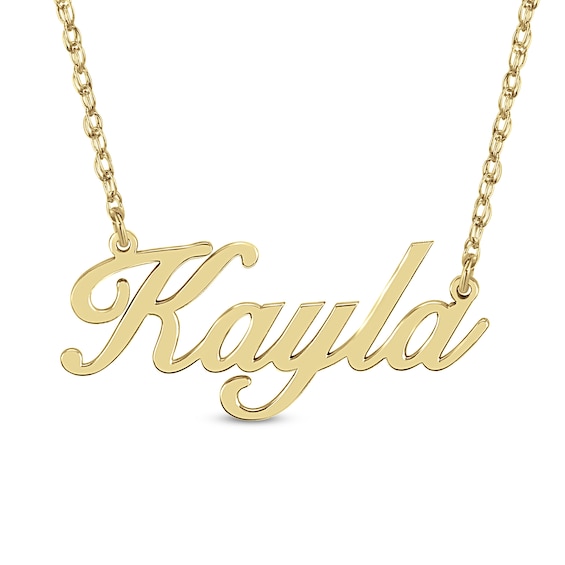 Script Name Necklace in Sterling Silver with 24K Gold Plate (1 Name)