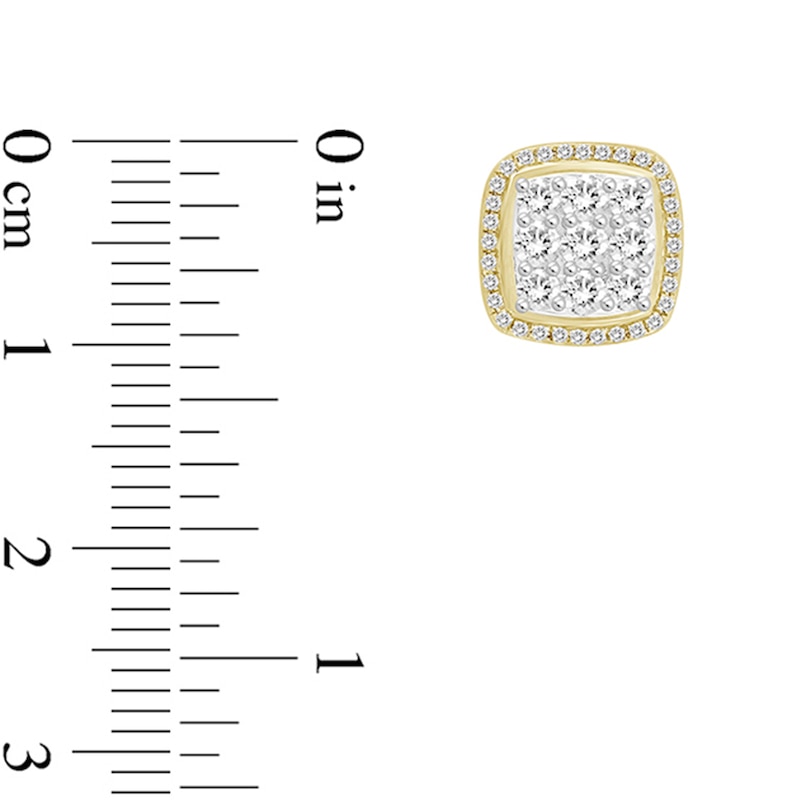 Main Image 2 of 3/4 CT. T.W. Certified Lab-Grown Multi-Diamond Chain Link Stud Earrings in 10K Yellow Gold (F/SI2)