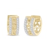 Thumbnail Image 1 of 1/4 CT. T.W. Diamond Chain Link Huggie Hoop Earrings in 10K Gold