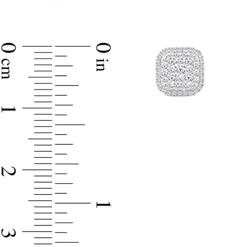 Main Image 2 of 1/2 CT. T.W. Certified Lab-Grown Multi-Diamond Cushion Frame Stud Earrings in 10K Gold (F/SI2)
