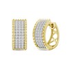 Thumbnail Image 1 of 1/2 CT. T.W. Diamond Spiked-Edge Huggie Hoop Earrings in 10K Gold