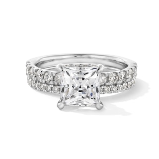 3 CT. T.W. Certified Lab-Grown Diamond Princess-Cut Bridal Set in 14K White Gold (F/VS2)
