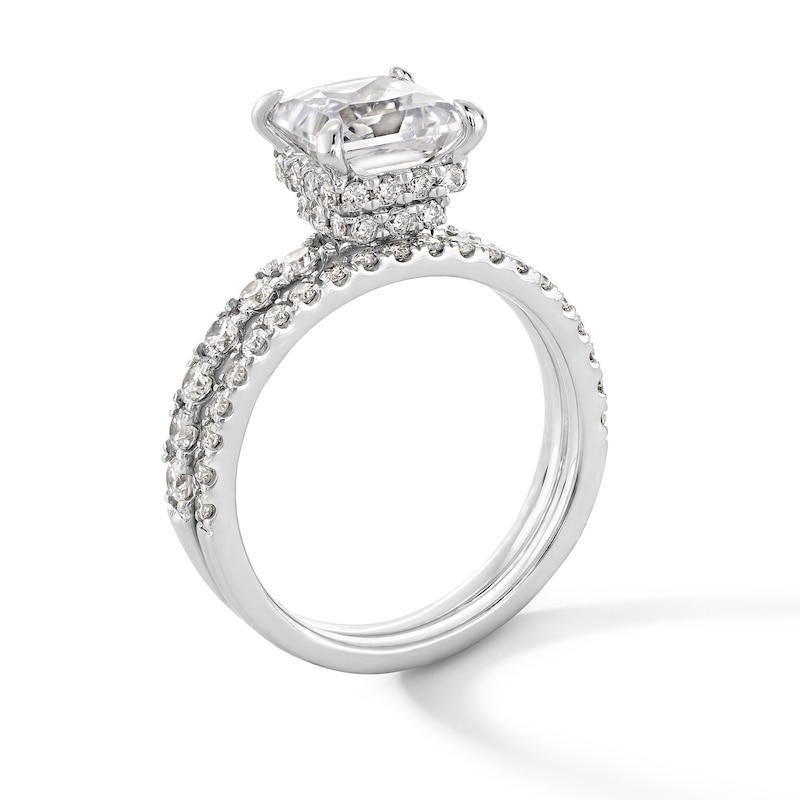 Main Image 3 of 3 CT. T.W. Certified Lab-Grown Diamond Princess-Cut Bridal Set in 14K White Gold (F/VS2)