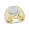 Thumbnail Image 1 of 1/2 CT. T.W. Multi-Diamond Nugget Signet Ring in 10K Gold