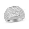 Thumbnail Image 1 of 1 CT. T.W.  Lab-Grown Multi-Diamond Cushion Signet Ring in 10K White Gold (F/VS2)