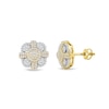 Thumbnail Image 1 of 1/2 CT. T.W. Multi-Diamond Clover Stud Earrings in 10K Gold