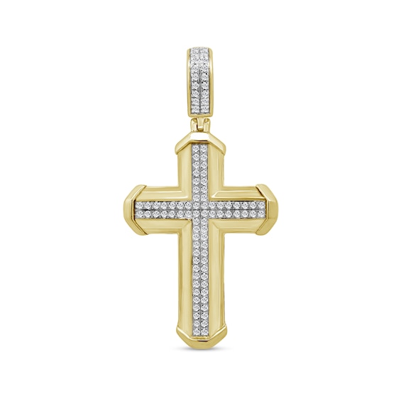 1/3 CT. T.w. Diamond Cross Necklace Charm in 10K Gold