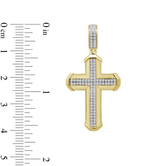 1/3 CT. T.w. Diamond Cross Necklace Charm in 10K Gold