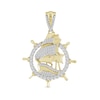 Thumbnail Image 1 of 1/2 CT. T.W. Diamond Sailing Ship and Wheel Necklace Charm in 10K Gold