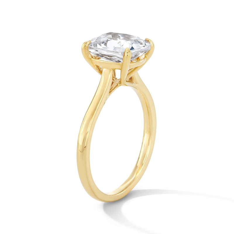 Main Image 2 of 3 CT. T.W. Certified Lab-Grown Diamond Cushion-Cut Solitaire Engagement Ring in 14K Gold (F/VS2)