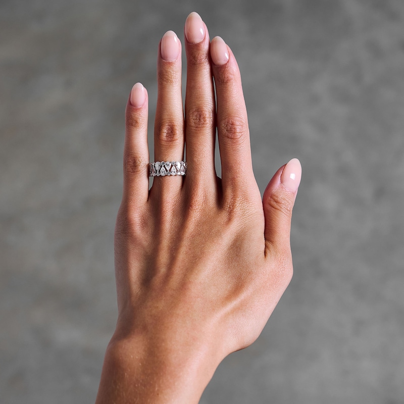 Main Image 2 of Vera Wang Love Collection 2-1/4 CT. T.W. Certified Lab-Grown Diamond Two-Row Anniversary Band in 14K White Gold (F/VS2)