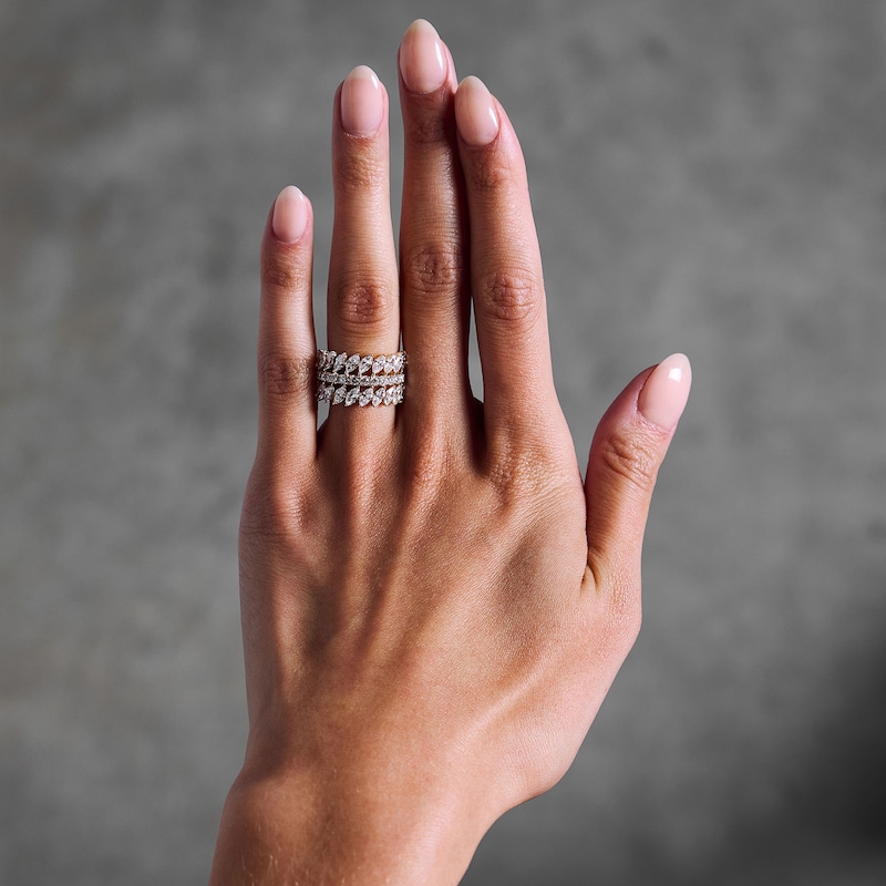 Main Image 2 of Vera Wang Love Collection 2-1/2 CT. T.W. Certified Lab-Grown Diamond Three-Row Anniversary Band in 14K Gold (F/VS2)