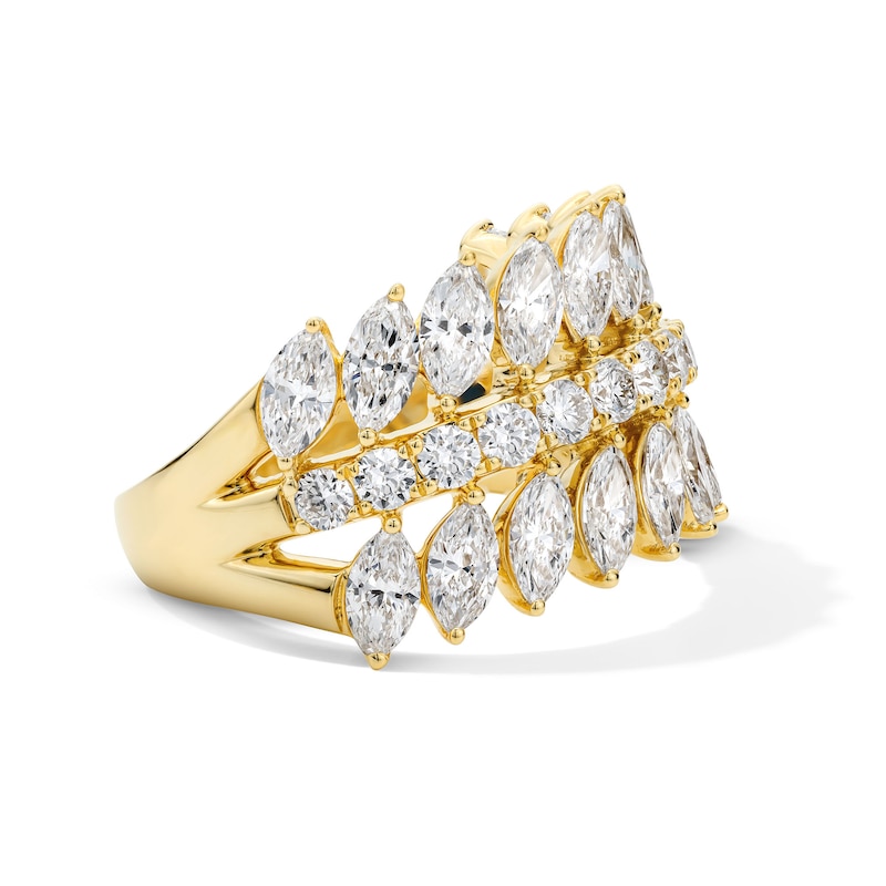 Main Image 4 of Vera Wang Love Collection 2-1/2 CT. T.W. Certified Lab-Grown Diamond Three-Row Anniversary Band in 14K Gold (F/VS2)