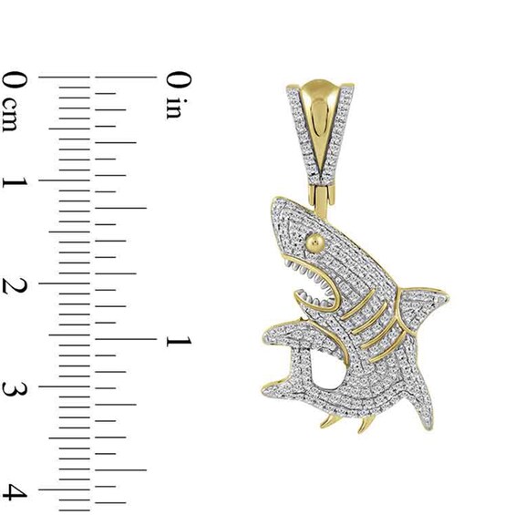 1/3 CT. T.w. Diamond Shark Necklace Charm in 10K Gold