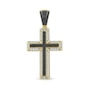 Thumbnail Image 1 of 1 CT. T.W. Black and White Diamond Cross Necklace Charm in 10K Gold