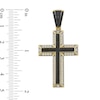 Thumbnail Image 2 of 1 CT. T.W. Black and White Diamond Cross Necklace Charm in 10K Gold